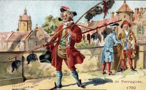 Le métier de marchand de perruques en 1750 - Unknown artist