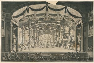 Intérieur de théâtre avec représentation en cours - Unknown artist