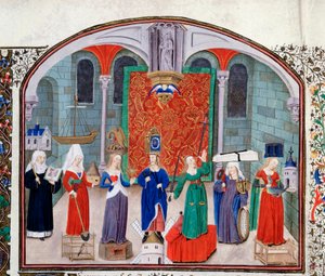 Théorie des vertus théologales et cardinales. Miniature du manuscrit « Commentaire sur l