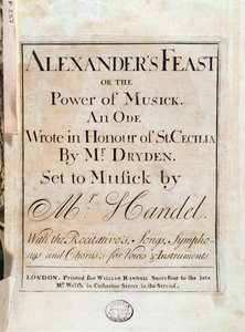 Page de titre de la partition musicale de Alexander