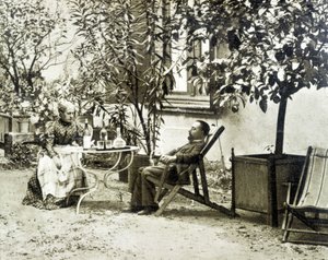 Toulouse Lautrec avec sa mère, au Château de Malromé