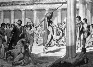 Entraînement des jeunes athlètes grecs pour les jeux panathénaïques (panathénées) - Unknown artist
