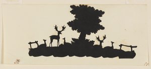 Arbre avec cerfs et chevreuil