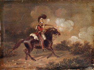 Cavalier des 1st Life Guards tirant au carabine