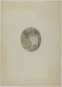 Deux putti par monument funéraire - Unknown artist