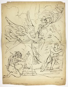 Scène de naissance mythologique non identifiée (recto); Cupidon et Psyché (verso) - Unknown artist