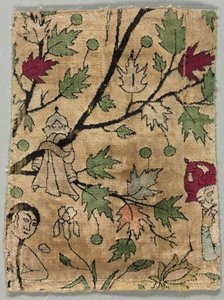 Fragment de velours, Khusrau voit Shirin se baigner - Unknown artist