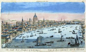 Vue de Londres et de la Tamise, sud-ouest - vue optique