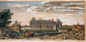 Vue du Château Royal de Monceaux. Gravure de 1740. Collection privée.