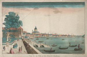 Vue de la ville et du pont de Londres