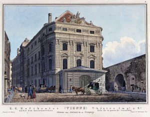 Vue du Hoftheater national à Vienne au XIXe siècle. - Unknown artist