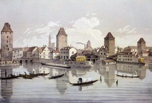Vue de la ville de Strasbourg sur le Rhin - Unknown artist