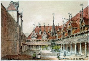 Vue de la cour des Hospices de Beaune - Unknown artist
