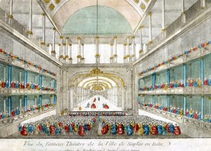 Vue du célèbre théâtre de la ville de Naples en Italie - Unknown artist