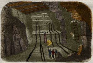 Vue des mines de fer de Stahlberg en Alsace