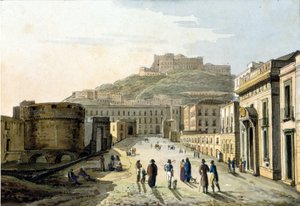 Vue de la strada del molo et du Castel Sant