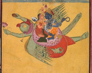 Vishnu et Lakshmi sur Garuda
