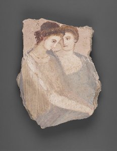 Fragment de mur avec deux femmes