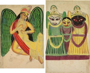 Apsara ailée avec une corne (recto); Trio de Jagannatha (verso) - Unknown artist