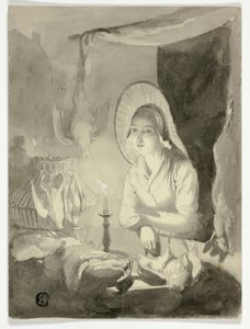 Femme habillant une volaille - Unknown artist