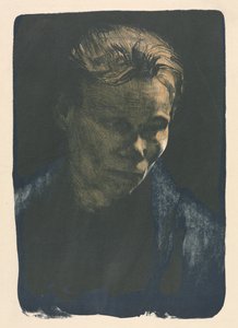 Femme travailleuse avec un châle bleu