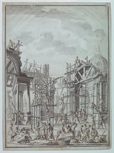 Ouvriers construisant des arcades - Unknown artist