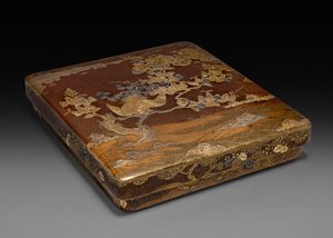 Boîte à écrire (Suzuribako) avec phénix dans Paulownia
