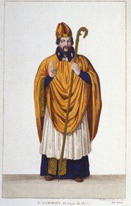 Portrait de Saint Germain, évêque de Paris en 555. Gravure de 1830 - Unknown artist