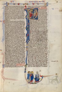 Initial P : Saint Paul remettant un parchemin à un évêque - Unknown artist/maker