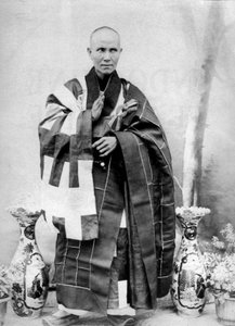 Bonze annamite en Cochinchine, Indochine, vers 1900 (photo n/b)