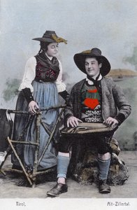 Couple en costume traditionnel, Alt - Zillertal, Tyrol - Unknown photographer