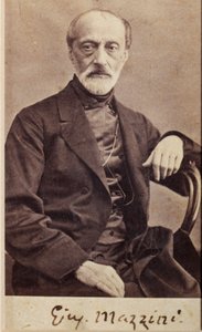 Portrait de Giuseppe Mazzini, avec autographe - Unknown photographer