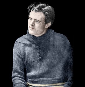 Portrait de Jack London (1876-1916), romancier américain.
