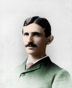 Portrait de Nikola (Nikolaj) Tesla (1857-1943). Ingénieur électricien et physicien croate naturalisé américain.