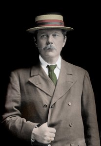 Portrait de Sir Arthur Conan Doyle (1859-1930), écrivain anglais, créateur du personnage de "Sherlock Holmes".