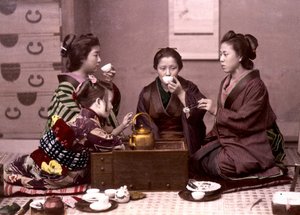 Thé à la maison, Japon, fin du 19ème siècle - Archives des Missions Étrangères