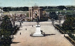 Vue de la Promenade du Peyrou à Montpellier, Hérault, vers 1910, Collection privée