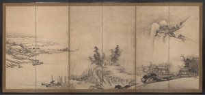 Pavillons chinois dans un paysage