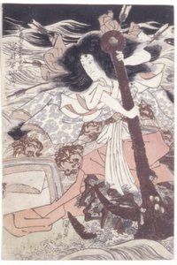 Iwai Hanshiro V comme le fantôme de la fille de Taira no Tomomori, Tamamushi