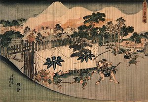 Les frères Soga tuant dix ennemis, vers 1830 - Utagawa Kunisada