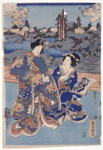 Une comparaison Edo des figures de Murasaki (Edo Murasaki Sugata Kurabe) - Utagawa (1786 1865) Kunisada