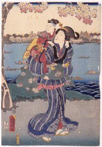 Contemplation des cerisiers en fleurs à Muk?jima - Utagawa (1835 1888) Kuniaki