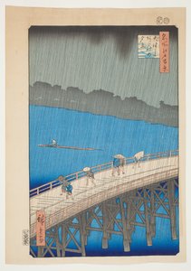 Pluie sur le pont Ohashi, Atake, de la série "Cent vues célèbres d