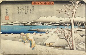 Neige du soir à Uchikawa, vers 1835-1836