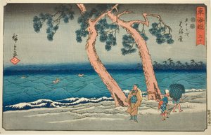 Hamamatsu—No. 30, de la série "Les cinquante-trois stations du Tokaido (Tokaido gojusan tsugi)," également connue sous le nom de Reisho Tokaido