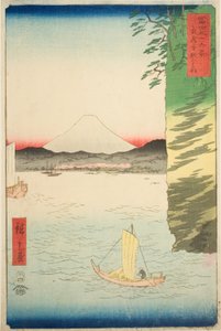 Honmoku dans la province de Musashi (Musashi Honmoku no hana), de la série "Trente-six vues du mont Fuji (Fuji sanjurokkei)"