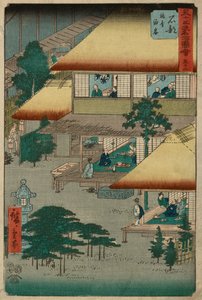 Ishibe, de la série "Cinquante-trois stations du Tokaïdo". - Utagawa Hiroshige