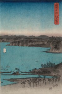 Kanazawa au clair de lune (Buyo Kanazawa Hassho Yakei) - Utagawa Hiroshige