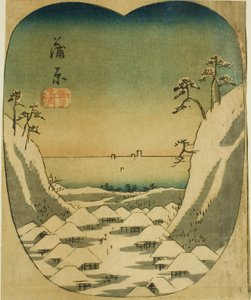 Kanbara, section de la feuille no. 4 de la série "Découpages des Cinquante-trois Stations"