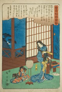 Kewaizaka no Shosho se coupant les cheveux pour devenir nonne, de la série « Conte illustré des frères Soga (Soga monogatari zue) »